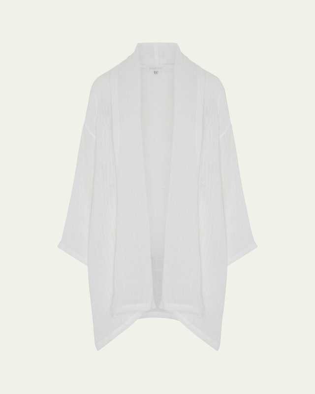 Wide A-Line Scrunch Shawl Collar Jacket (Long Plus Length)